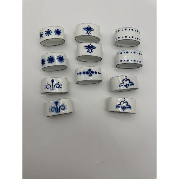 Ikea Other - Vintage Ikea Napkin Rings Swedish Heder Kaarina Brieditis Blue & White Enamel